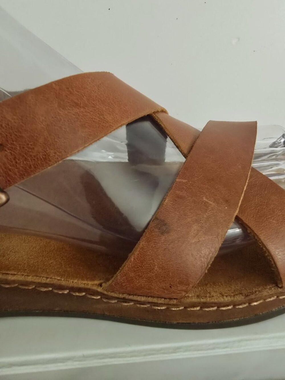 Chaco Wayfarer Strappy Sandals 9 Womens Buckle Rust Brown Leather Shoes Open Toe - Picture 5 of 13